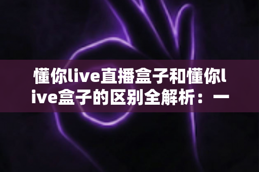 懂你live直播盒子和懂你live盒子的区别全解析：一文读懂两者差异，选对工具不踩坑