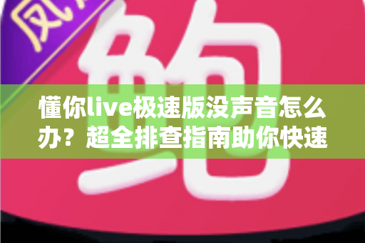 懂你live极速版没声音怎么办？超全排查指南助你快速恢复课堂声音