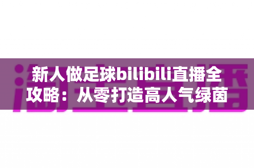 新人做足球bilibili直播全攻略：从零打造高人气绿茵直播间的实用指南