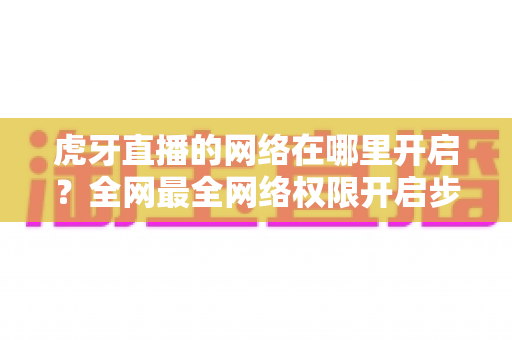 虎牙直播的网络在哪里开启?全网最全网络权限开启步骤与直播网络优化指南 虎牙直播的网络在哪里开启?全网最全网络权限开启步骤与直播网络优化指南