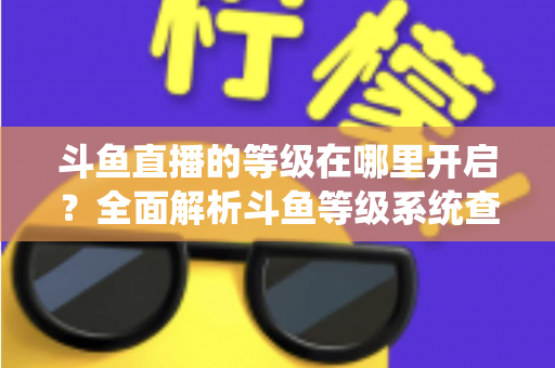 斗鱼直播的等级在哪里开启？全面解析斗鱼等级系统查看与提升方法指南