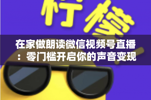 在家做朗读微信视频号直播:零门槛开启你的声音变现之旅 在家做朗读微信视频号直播:零门槛开启你的声音变现之旅