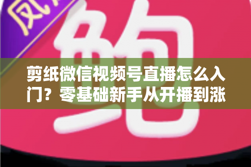 剪纸微信视频号直播怎么入门？零基础新手从开播到涨粉的完整实战指南