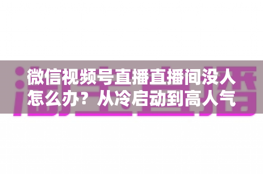 微信视频号直播直播间没人怎么办?从冷启动到高人气直播间的完整破局指南 微信视频号直播直播间没人怎么办?从冷启动到高人气直播间的完整破局指南