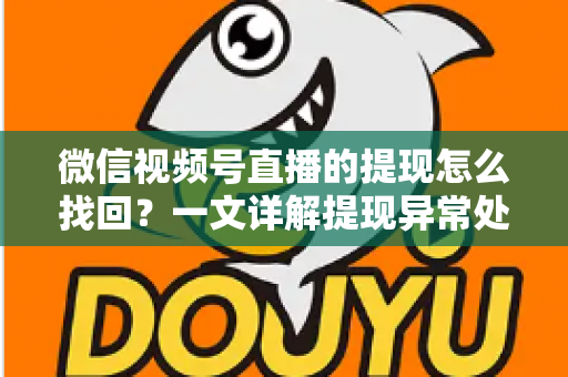 微信视频号直播的提现怎么找回？一文详解提现异常处理全流程与实用技巧