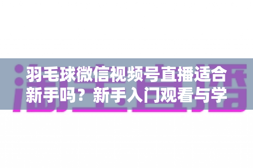 羽毛球微信视频号直播适合新手吗？新手入门观看与学习全攻略