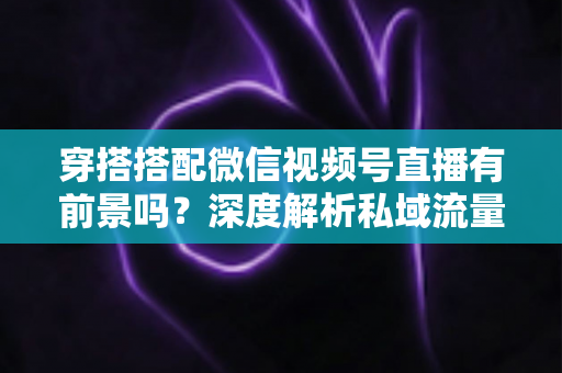 穿搭搭配微信视频号直播有前景吗？深度解析私域流量时代的时尚创业新机遇