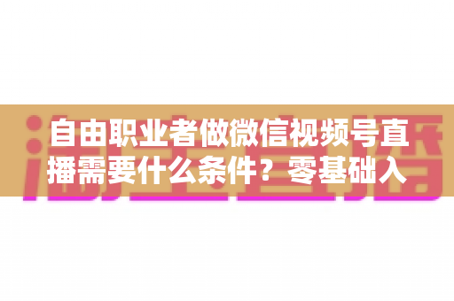 自由职业者做微信视频号直播需要什么条件?零基础入门与变现全攻略 自由职业者做微信视频号直播需要什么条件?零基础入门与变现全攻略