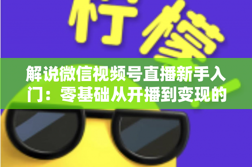 解说微信视频号直播新手入门:零基础从开播到变现的全流程指南 解说微信视频号直播新手入门:零基础从开播到变现的全流程指南