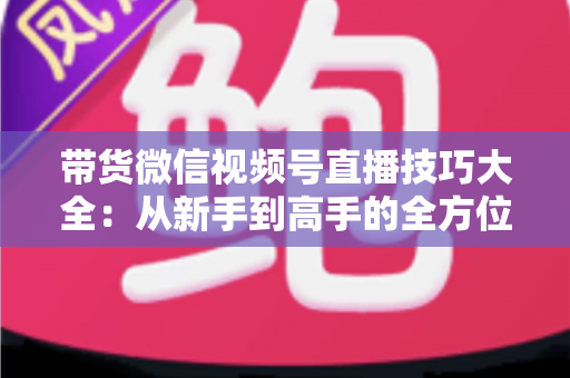 带货微信视频号直播技巧大全：从新手到高手的全方位实战指南