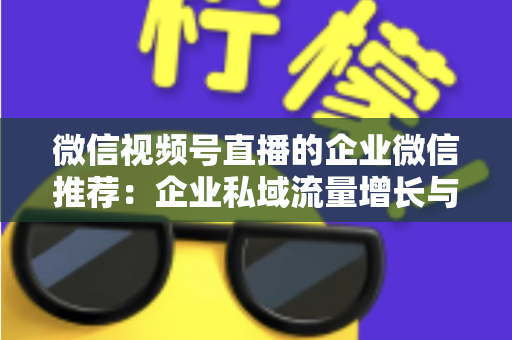 微信视频号直播的企业微信推荐：企业私域流量增长与转化的实战指南